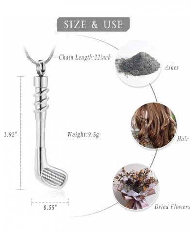 Golf Clubs Cremation Jewelry for Ashes,Funeral Keepsake Urn Pendant Ashes Holder Stainless Steel Memorial Urn Necklace for Wo...