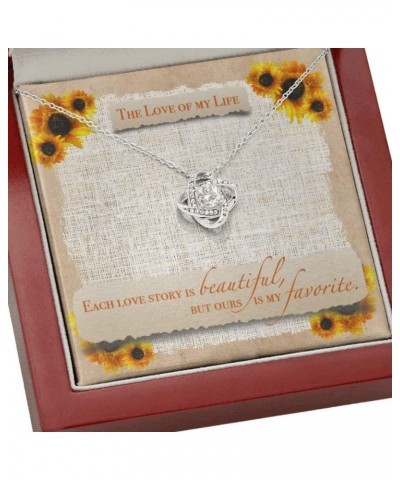 Gift for Love Necklace. To My Soulmate "Sunflower" Love Knot Necklace with Message Card and Gift Box. Gift for Fiance, Girlfr...