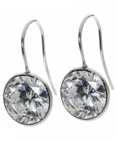 2 pcs Rhodium On .925 Sterling Silver Round Clear Cz Crystal French Hook Earwire Earring $12.68 Earrings