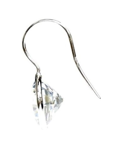 2 pcs Rhodium On .925 Sterling Silver Round Clear Cz Crystal French Hook Earwire Earring $12.68 Earrings