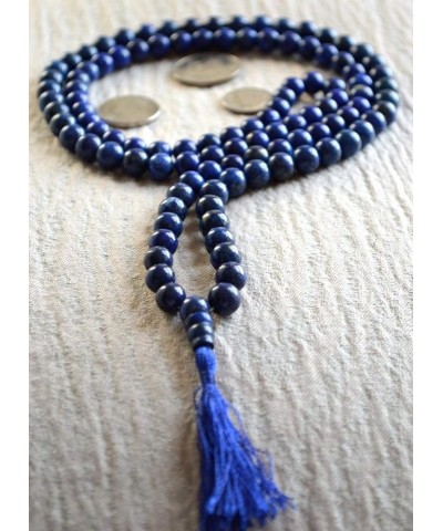 AAA Grade || Lapis lazuli mala beads || Yoga Jewelry || 6 mm, 8 mm,10 mm || Hand knotted || Natural Undyed || 108 prayer bead...