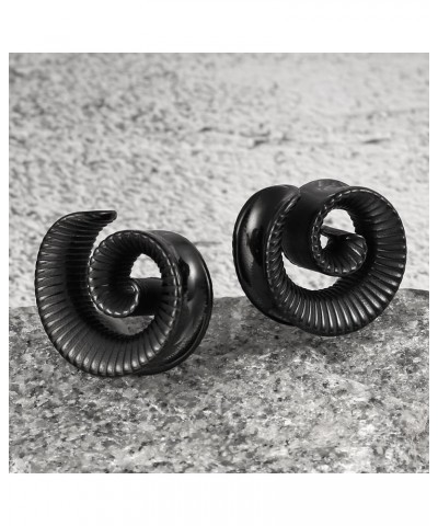 2 PCS Hypoallergenic 316 Stainless Steel 0G-1" Spiral Saddle Ear Tunnels Plugs 316 Stainless Steel Vortex Ear Gauges Hypoalle...