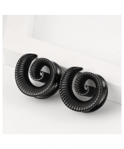 2 PCS Hypoallergenic 316 Stainless Steel 0G-1" Spiral Saddle Ear Tunnels Plugs 316 Stainless Steel Vortex Ear Gauges Hypoalle...