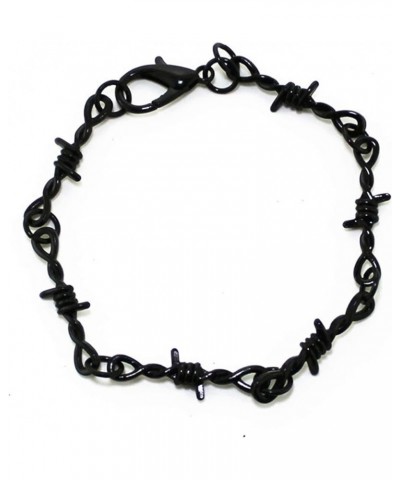 Gothic Punk Barbed Wire Thorns Chunky Brambles Link Chain Bracelet Set Couple Friendship Hip Hop Rock Cool Adjustable Bangle ...