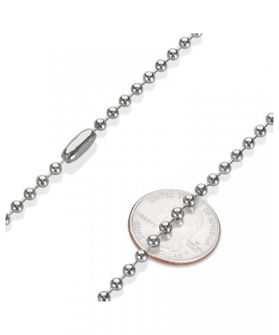 4mm High-Polished Stainless Steel Ball Military Necklace 24 Inches $15.36 Necklaces