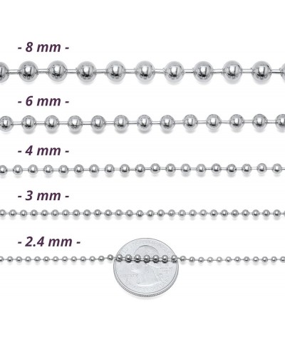 4mm High-Polished Stainless Steel Ball Military Necklace 24 Inches $15.36 Necklaces