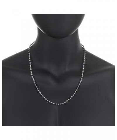 4mm High-Polished Stainless Steel Ball Military Necklace 24 Inches $15.36 Necklaces