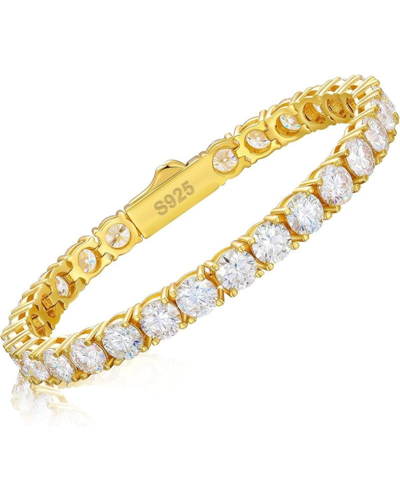 4.8-21 Carats Moissanite Tennis Bracelet Lab Created Diamond Tennis Bracelets for Women Men 18k White Gold/Yellow Gold Plated...