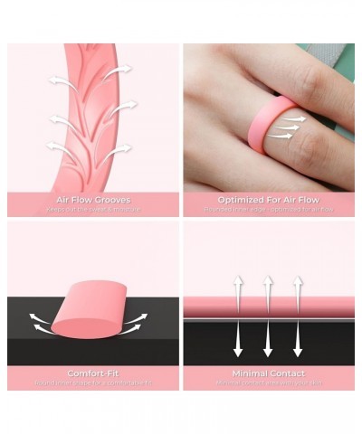 Women Silicone Wedding Bands, Breathable Leaf Cross Pattern Wedding Rings - 55mm Wide Rose Gold A 10.5 - 11 (20.6mm) $8.25 Br...