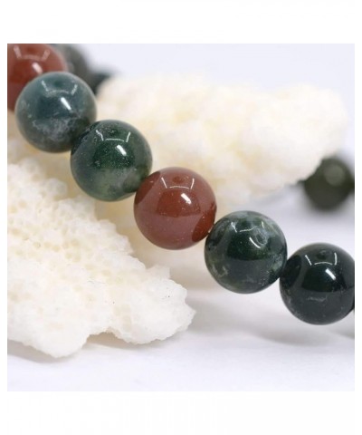 Gem Semi Precious Gemstone 8mm Round Beads Stretch Bracelet 7 Inch Unisex Indian Agate $7.69 Bracelets