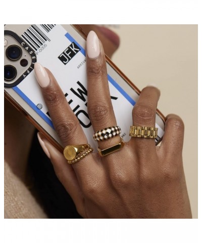 18K Gold Plated Titanium Checker Dome Ring. Vintage Styled Women Checkered Ring, Stackable Ring 7 $21.00 Rings