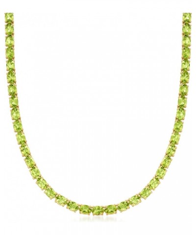 Gemstone Tennis Necklace in Sterling Silver Peridot 18.0 Inches $320.00 Necklaces