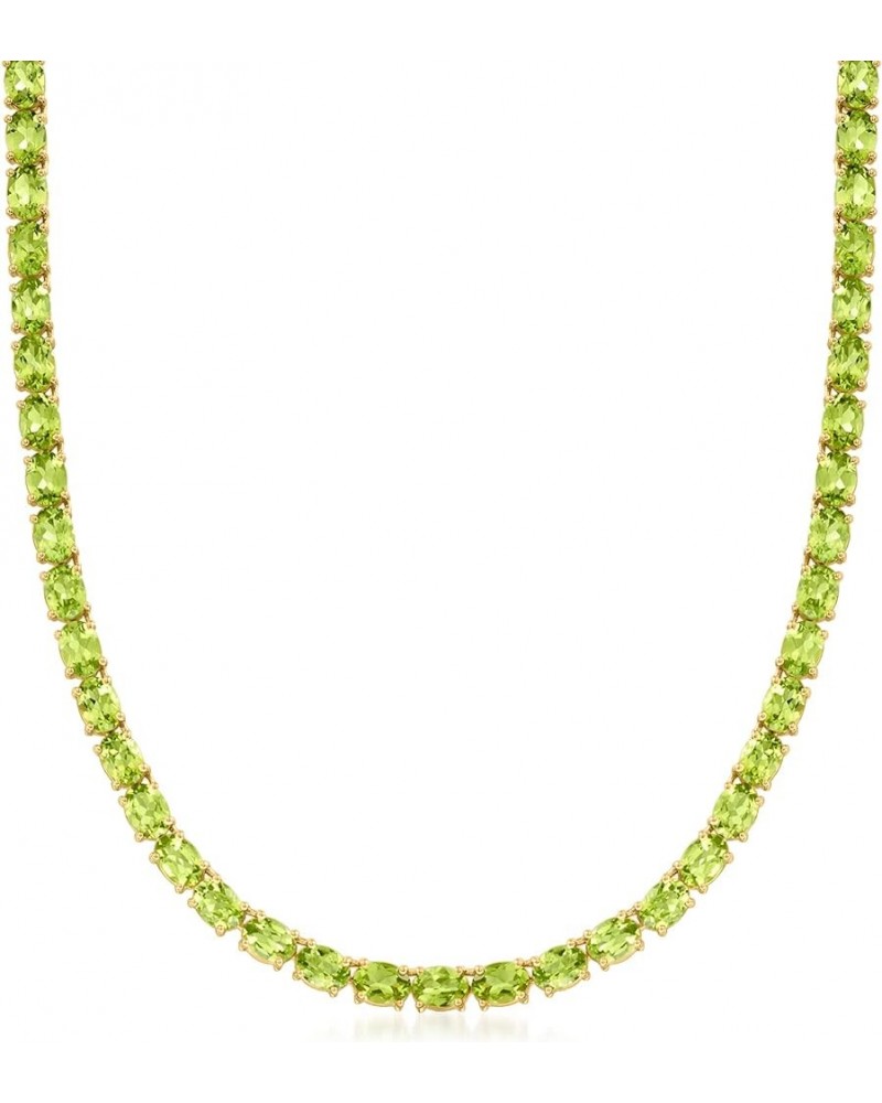 Gemstone Tennis Necklace in Sterling Silver Peridot 18.0 Inches $320.00 Necklaces