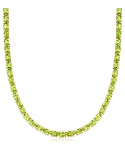 Gemstone Tennis Necklace in Sterling Silver Peridot 18.0 Inches $320.00 Necklaces