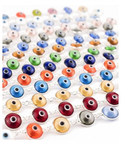 925 Sterling Silver 10 mm Murano Glass Transparent Evil Eye Good Luck Bracelet for Girls Women Assorted Color Smoke $10.79 Br...