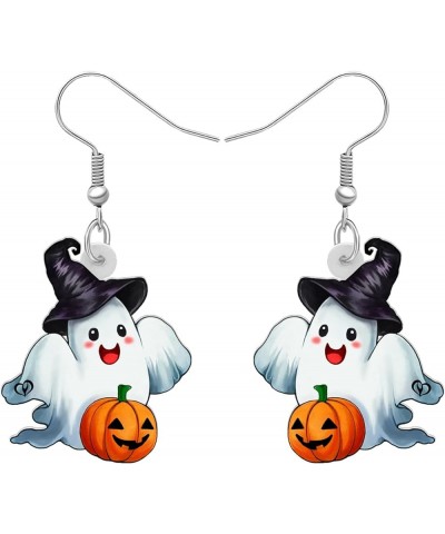 Cute Acrylic Halloween Witch Pumpkin Earrings Big Long Dangle Drop For Women Girl Festival Jewelry Gifts Charm Ghost A $6.71 ...