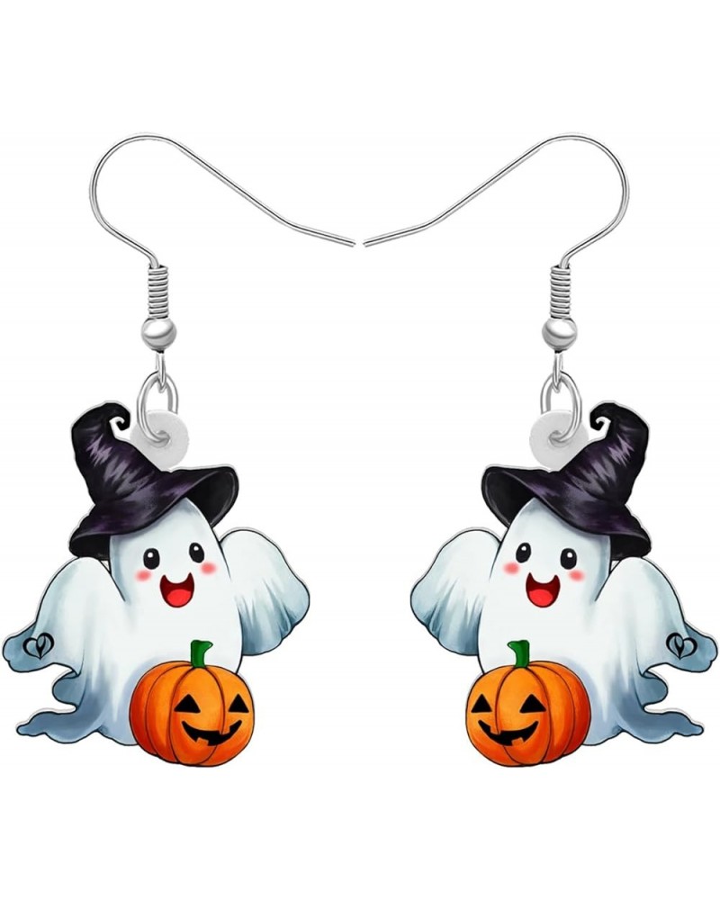 Cute Acrylic Halloween Witch Pumpkin Earrings Big Long Dangle Drop For Women Girl Festival Jewelry Gifts Charm Ghost A $6.71 ...