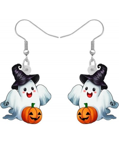 Cute Acrylic Halloween Witch Pumpkin Earrings Big Long Dangle Drop For Women Girl Festival Jewelry Gifts Charm Ghost A $6.71 ...