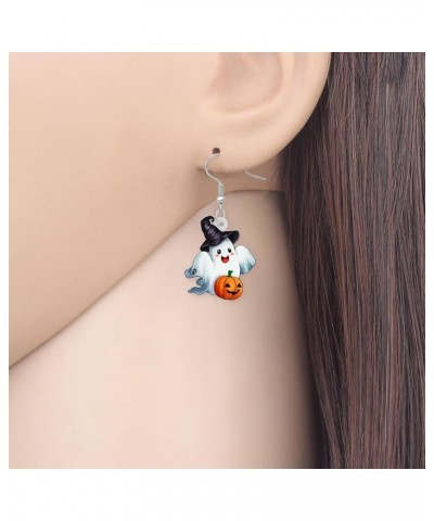 Cute Acrylic Halloween Witch Pumpkin Earrings Big Long Dangle Drop For Women Girl Festival Jewelry Gifts Charm Ghost A $6.71 ...