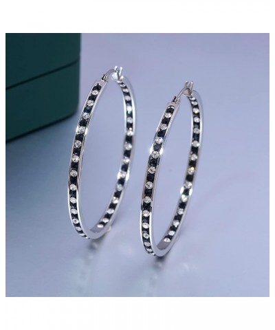 Mult-colors Crystal Stainless Steel Hoop Earring for Women Hypoallergenic Jewelry for Sensitive Ears Large Big Hoop Earrings ...