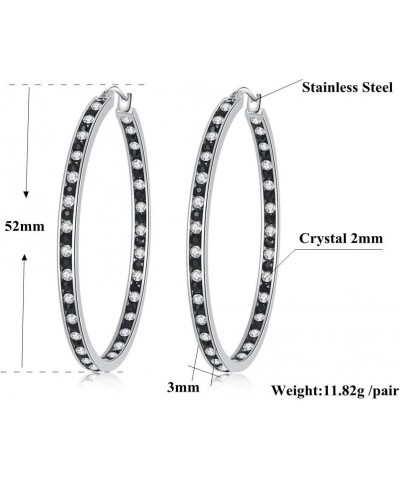 Mult-colors Crystal Stainless Steel Hoop Earring for Women Hypoallergenic Jewelry for Sensitive Ears Large Big Hoop Earrings ...