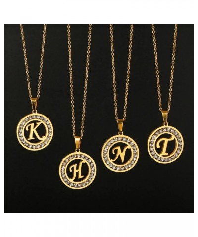 A-Z letter pendant necklace Attractive female initials chain necklace, inlaid crystal letter necklace C $6.25 Necklaces