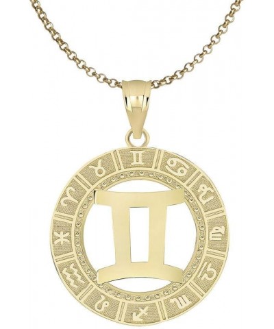 10K Yellow Gold Zodiac Sign Constellation Horoscope Symbol Pendant Necklace With Chain 18.0 Inches Gemini $71.99 Necklaces