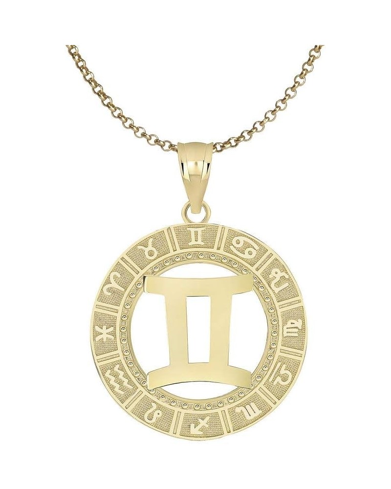 10K Yellow Gold Zodiac Sign Constellation Horoscope Symbol Pendant Necklace With Chain 18.0 Inches Gemini $71.99 Necklaces