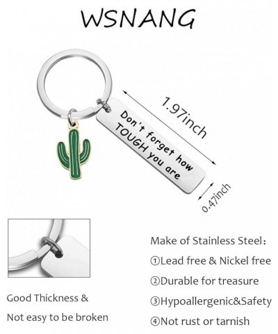 Saguaro Cactus Keychain Don't Forget How Tough You are Keychain Cactus Jewelry Inspirational Gift for Family Friends Cactus K...