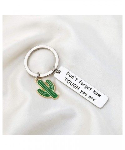 Saguaro Cactus Keychain Don't Forget How Tough You are Keychain Cactus Jewelry Inspirational Gift for Family Friends Cactus K...