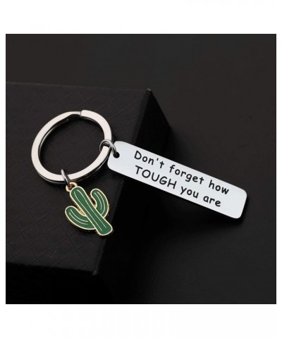 Saguaro Cactus Keychain Don't Forget How Tough You are Keychain Cactus Jewelry Inspirational Gift for Family Friends Cactus K...