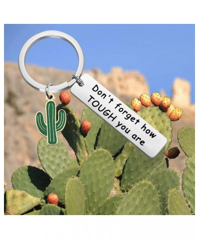 Saguaro Cactus Keychain Don't Forget How Tough You are Keychain Cactus Jewelry Inspirational Gift for Family Friends Cactus K...