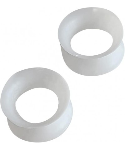 White Ultra Thin Walled Silicone Double Flared Gauges Flexi Ear Tunnels Pair 9/16" (14mm) $6.60 Body Jewelry