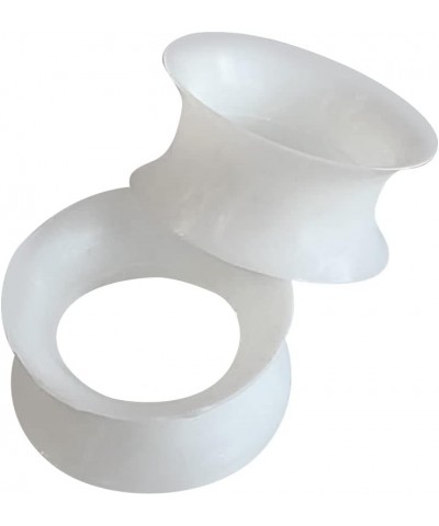 White Ultra Thin Walled Silicone Double Flared Gauges Flexi Ear Tunnels Pair 9/16" (14mm) $6.60 Body Jewelry