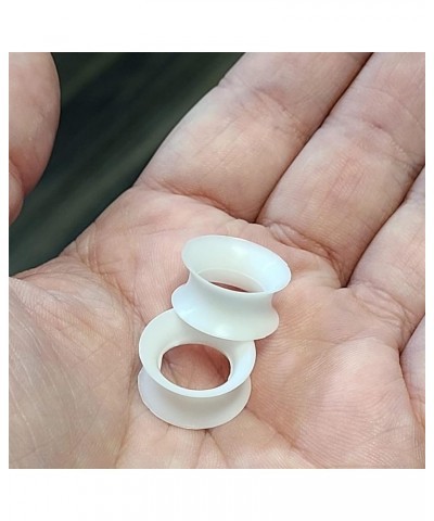 White Ultra Thin Walled Silicone Double Flared Gauges Flexi Ear Tunnels Pair 9/16" (14mm) $6.60 Body Jewelry