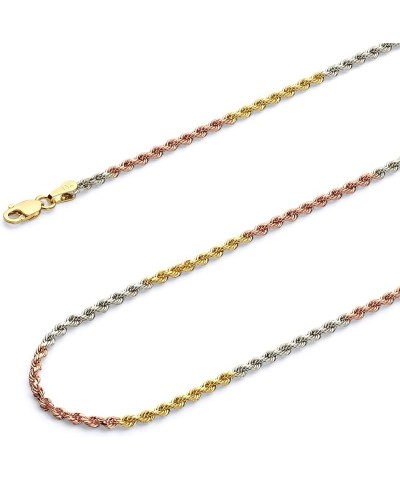 14K Solid Gold Heavy Rope Chains (Select Options) 16 Inches Tri Color Gold $1.00 Necklaces