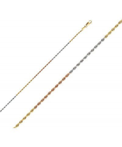 14K Solid Gold Heavy Rope Chains (Select Options) 16 Inches Tri Color Gold $1.00 Necklaces