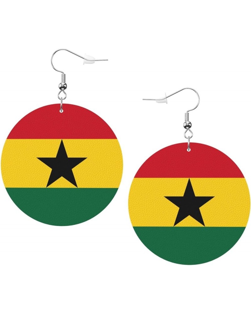 2022 World Football Teams National Flag Women Round Leather Earrings Soccer Dangle Earrings for Girls National Soccer Team Fa...