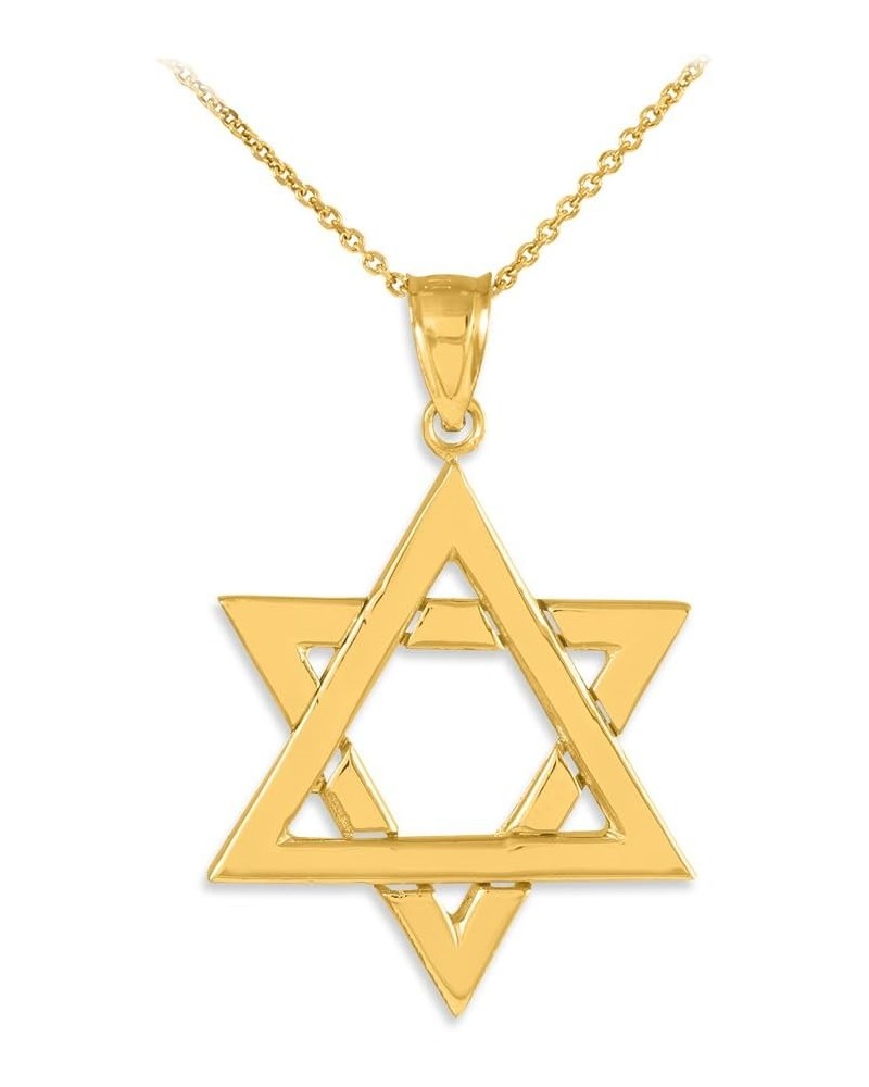 Jewish Jewelry by FDJ 14k Yellow Gold Polished Star of David Pendant Necklace 20.0 Inches $177.60 Necklaces