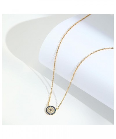 Gold Evil Eye Necklace,14K Gold Plated Dainty Solitaire Minimalist Diamond Evil Eye Simple Necklace For Women Girls Gold Jewe...