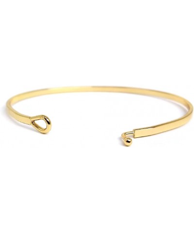 Inspirational Positive Quote Message Engraved Thin Cuff Bangle Hook Bracelet LIVE LAUGH LOVE-GOLD $8.79 Bracelets