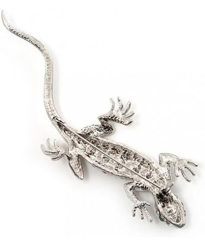 Crystal Lizard With Green Eyes Brooch (Silver Tone Metal) $17.32 Brooches & Pins