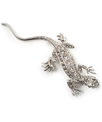 Crystal Lizard With Green Eyes Brooch (Silver Tone Metal) $17.32 Brooches & Pins