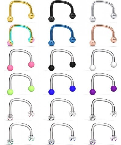 16G Surgical Steel Lip Hoop Rings C-Shaped Barbell Monroe Labret Medusa Piercing Jewelry for Women Men 18 Pieces 18pcs/16g $7...