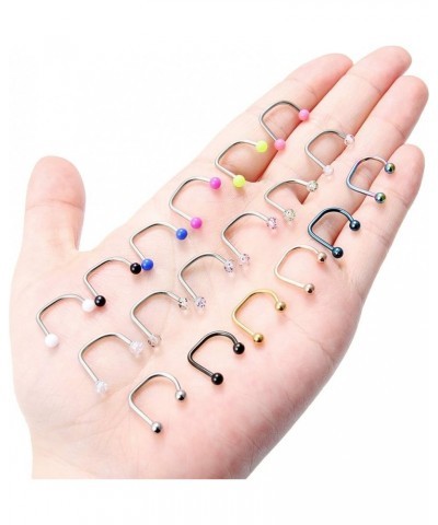 16G Surgical Steel Lip Hoop Rings C-Shaped Barbell Monroe Labret Medusa Piercing Jewelry for Women Men 18 Pieces 18pcs/16g $7...