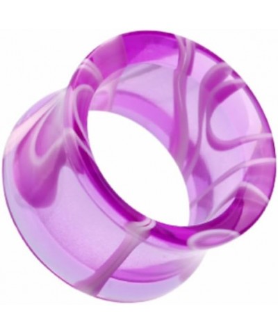 Marble Swirl Acrylic Double Flared WildKlass Ear Gauge Tunnel Plug (Sold as Pairs) 23/32" (18mm) Purple $10.06 Body Jewelry