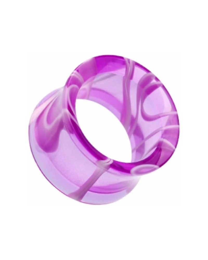 Marble Swirl Acrylic Double Flared WildKlass Ear Gauge Tunnel Plug (Sold as Pairs) 23/32" (18mm) Purple $10.06 Body Jewelry