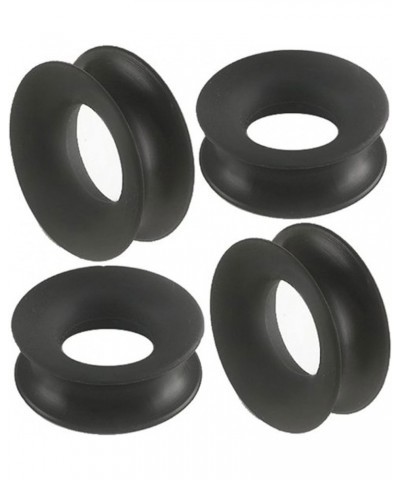 Black Double Flared Tunnels Ear Plugs SI04 Wholesale Lot Stretching Stretchers Bulk Piercing 4Pcs 7/8 inch 22mm $9.30 Others