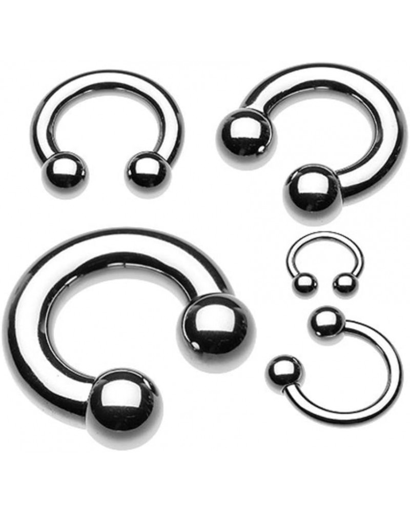 Basic Horseshoe Circular Barbell 316L Surgical Steel (Sold Individually) 6g 14mm (7mm ball) Silver $8.15 Body Jewelry