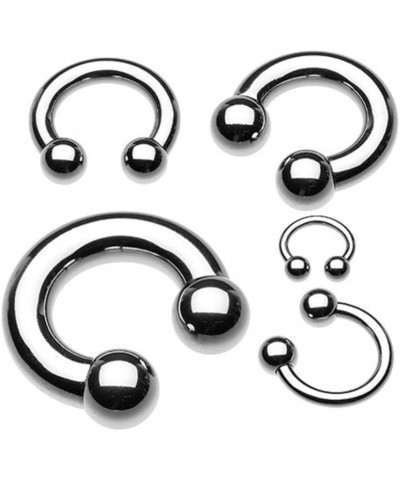 Basic Horseshoe Circular Barbell 316L Surgical Steel (Sold Individually) 6g 14mm (7mm ball) Silver $8.15 Body Jewelry